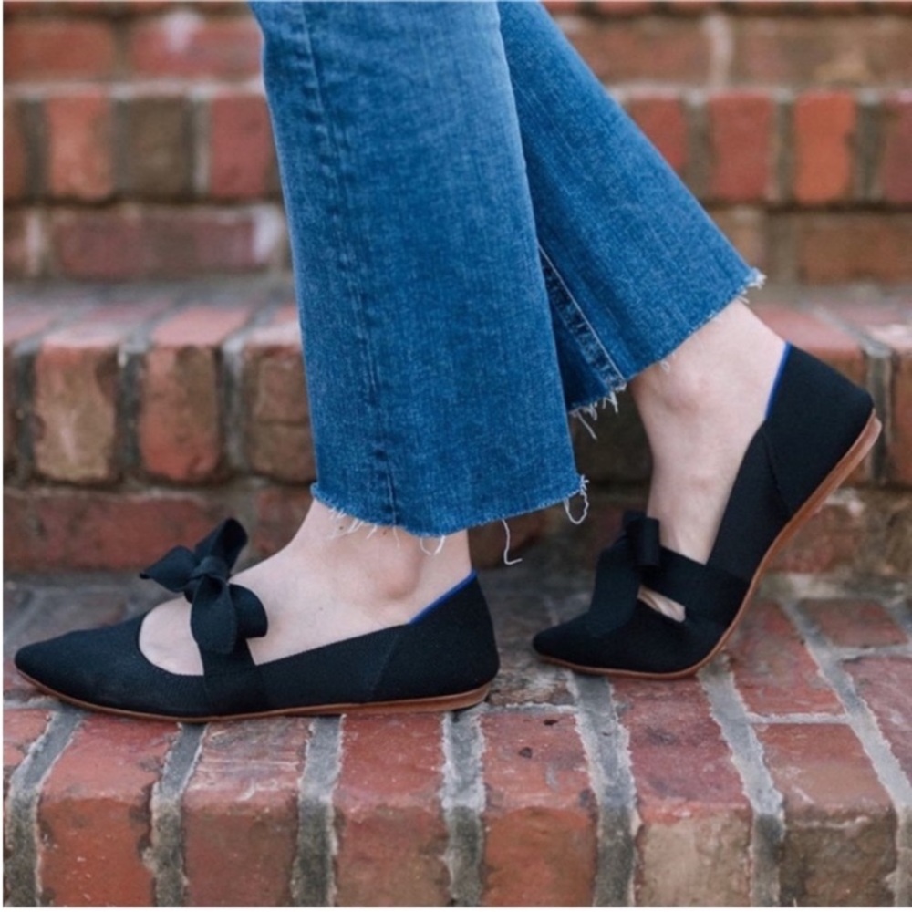 Rothy’s Mary Jane Black Point Toe Flats